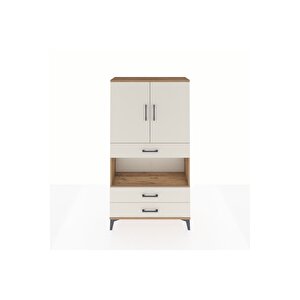 Arges Dolap 3 Raflı 3 Çekmeceli 2 Kapaklı 88x30x163 Çam-aytaşı