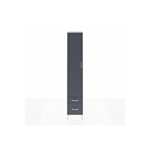 Hyperion Dolap 3 Raflı 2 Çekmeceli Tek Askılı 44x44x243 Aytaşı-antrasit