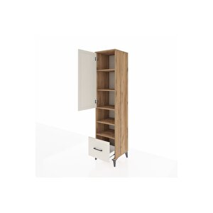 Hyperion Dolap 5 Raflı Tek Çekmeceli Tek Kapaklı 44x44x195 Çam-aytaşı