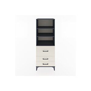 Hyperion Dolap 3 Raflı 3 Çekmeceli 60x44x163 Antrasit-aytaşı