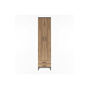 Arges Dolap 5 Raflı 2 Çekmeceli 2 Kapaklı 60x30x243 Antrasit-çam