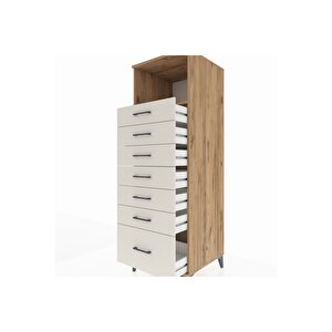 Kronos Dolap Tek Raflı 7 Çekmeceli 60x59x182 Çam-aytaşı
