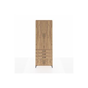 Arges Dolap 4 Raflı 3 Çekmeceli 4 Kapaklı 88x30x243 Çam-çam