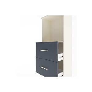 Arges Dolap Tek Raflı 2 Çekmeceli 60x30x134 Aytaşı-antrasit