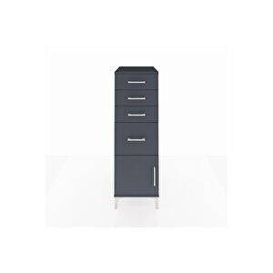 Kronos Dolap 4 Çekmeceli Tek Kapaklı 44x59x134 Antrasit-antrasit