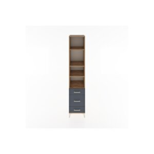 Hyperion Dolap 4 Raflı 3 Çekmeceli 44x44x221 Çam-antrasit