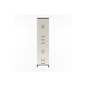 Hyperion Dolap 4 Raflı 5 Çekmeceli 4 Kapaklı 60x44x243 Antrasit-aytaşı