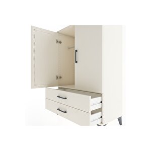 Hyperion Dolap Tek Raflı 2 Çekmeceli Tek Askılı 88x44x134 Aytaşı-aytaşı