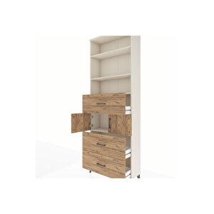 Arges Dolap 4 Raflı 3 Çekmeceli 2 Kapaklı 88x30x243 Aytaşı-çam