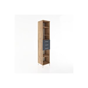 Hyperion Dolap 4 Raflı 3 Çekmeceli 44x44x221 Çam-antrasit