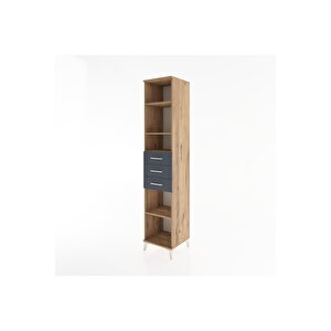 Hyperion Dolap 4 Raflı 3 Çekmeceli 44x44x221 Çam-antrasit