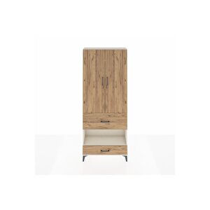Arges Dolap 3 Raflı 2 Çekmeceli Tek Askılı 88x30x221 Aytaşı-çam
