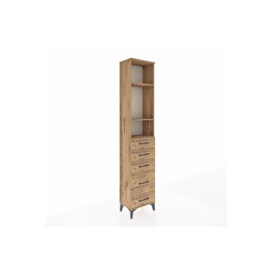 Arges Dolap 3 Raflı 5 Çekmeceli 44x30x221 Çam-çam