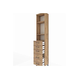 Arges Dolap 3 Raflı 5 Çekmeceli 44x30x221 Çam-çam