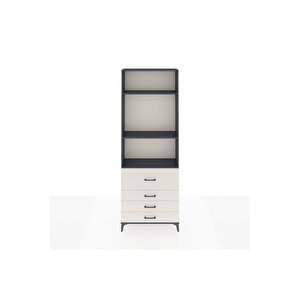 Arges Dolap 3 Raflı 4 Çekmeceli 88x30x243 Antrasit-aytaşı