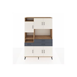 Hyperion Dolap 9 Raflı 3 Çekmeceli 6 Kapaklı 132x44x195 Çam-aytaşı/antrasit