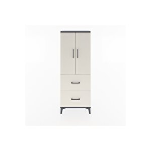 Arges Dolap 3 Raflı 2 Çekmeceli 2 Kapaklı 60x30x163 Antrasit-aytaşı