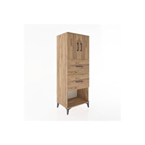 Hyperion Dolap 2 Raflı 2 Çekmeceli 2 Kapaklı 60x44x163 Çam-çam