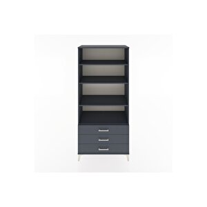 Hyperion Dolap 4 Raflı 3 Çekmeceli 88x44x195 Antrasit-antrasit