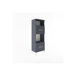 Arges Dolap 2 Raflı 2 Çekmeceli 44x30x134 Antrasit-antrasit