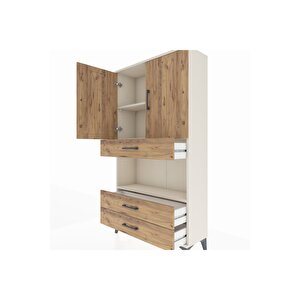 Arges Dolap 3 Raflı 3 Çekmeceli 2 Kapaklı 88x30x163 Aytaşı-çam