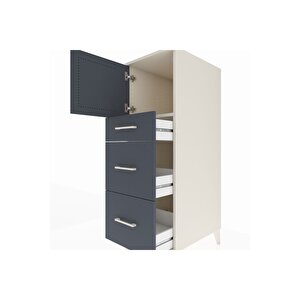 Kronos Dolap Tek Raflı 3 Çekmeceli Tek Kapaklı 44x59x134 Aytaşı-antrasit