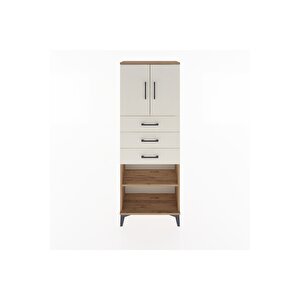 Arges Dolap 3 Raflı 3 Çekmeceli 2 Kapaklı 60x30x163 Çam-aytaşı