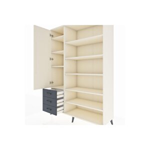 Hyperion Dolap 9 Raflı 3 Çekmeceli 3 Kapaklı 132x44x195 Aytaşı-aytaşı/antrasit