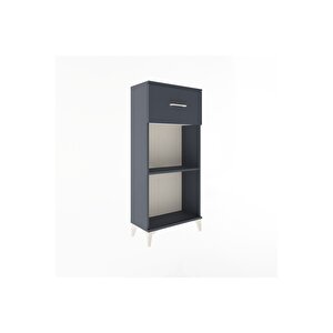 Arges Dolap Tek Raflı Tek Çekmeceli 60x30x134 Antrasit-antrasit