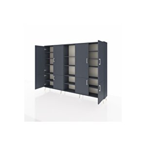 Arges Dolap 14 Raflı 8 Kapaklı 220x30x163 Antrasit-antrasit