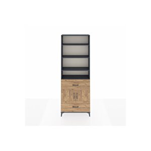 Arges Dolap 5 Raflı 2 Çekmeceli 2 Kapaklı 88x30x243 Antrasit-çam