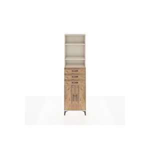 Arges Dolap 4 Raflı 3 Çekmeceli 2 Kapaklı 60x30x221 Aytaşı-çam