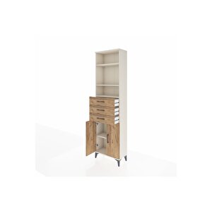 Arges Dolap 4 Raflı 3 Çekmeceli 2 Kapaklı 60x30x221 Aytaşı-çam