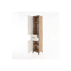 Hyperion Dolap 4 Raflı Tek Çekmeceli 2 Kapaklı 44x44x221 Çam-aytaşı