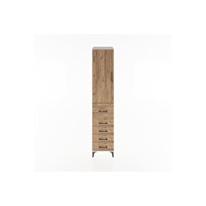 Hyperion Dolap 3 Raflı 5 Çekmeceli Tek Kapaklı 44x44x221 Aytaşı-çam