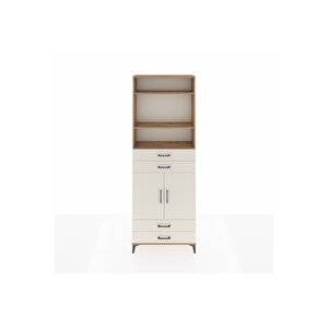 Arges Dolap 5 Raflı 4 Çekmeceli 2 Kapaklı 88x30x243 Çam-aytaşı