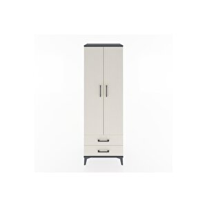 Hyperion Dolap Tek Raflı 2 Çekmeceli Tek Askılı 60x44x182 Antrasit-aytaşı