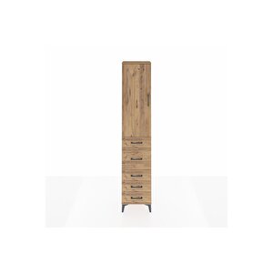 Arges Dolap 3 Raflı 5 Çekmeceli Tek Kapaklı 44x30x221 Çam-çam