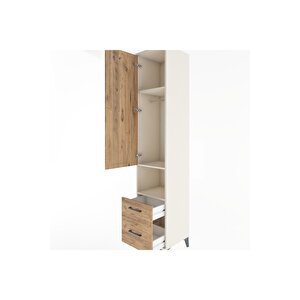 Hyperion Dolap 3 Raflı 2 Çekmeceli Tek Askılı 44x44x221 Aytaşı-çam