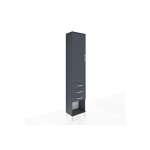 Arges Dolap 2 Raflı 3 Çekmeceli Tek Askılı 44x30x221 Antrasit-antrasit