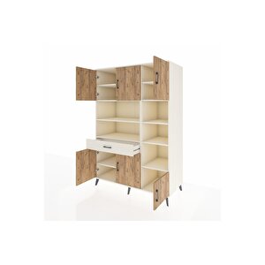 Kronos Dolap 10 Raflı Tek Çekmeceli 6 Kapaklı 132x59x195 Aytaşı-çam/aytaşı