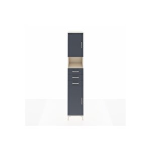 Hyperion Dolap 4 Raflı 3 Çekmeceli 2 Kapaklı 44x44x243 Aytaşı-antrasit