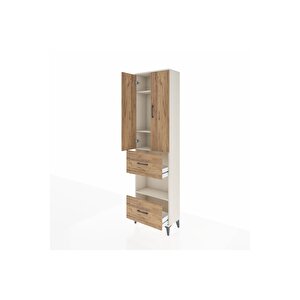 Arges Dolap 4 Raflı 2 Çekmeceli 2 Kapaklı 60x30x221 Aytaşı-çam