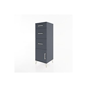 Hyperion Dolap 3 Çekmeceli Tek Kapaklı 44x44x134 Antrasit-antrasit