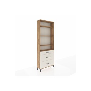 Arges Dolap 4 Raflı 3 Çekmeceli 88x30x243 Çam-aytaşı