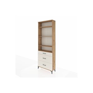 Arges Dolap 4 Raflı 3 Çekmeceli 88x30x243 Çam-aytaşı