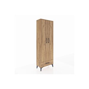 Arges Dolap 5 Raflı Tek Çekmeceli 2 Kapaklı 60x30x182 Çam-çam