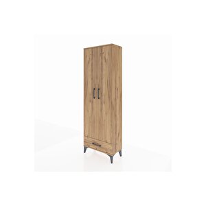 Arges Dolap 5 Raflı Tek Çekmeceli 2 Kapaklı 60x30x182 Çam-çam