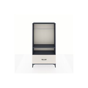 Arges Dolap 2 Raflı Tek Çekmeceli Tek Askılı 88x30x163 Antrasit-aytaşı