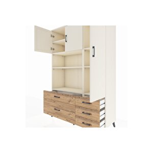 Hyperion Dolap 7 Raflı 5 Çekmeceli 3 Kapaklı 132x44x195 Aytaşı-aytaşı/çam